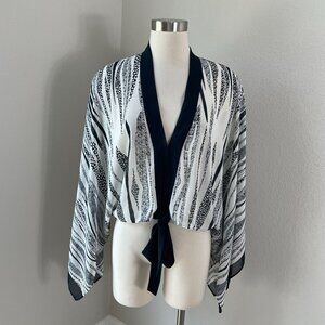 Rose+Olive Womens Medium Kimono Cardigan Shrug Top Tie Front